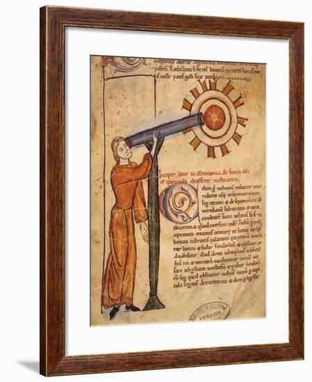 The Astronomer, Miniature from the Treaty of Astrology, Latin Manuscript-null-Framed Giclee Print