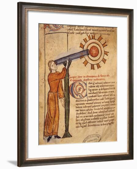 The Astronomer, Miniature from the Treaty of Astrology, Latin Manuscript-null-Framed Giclee Print