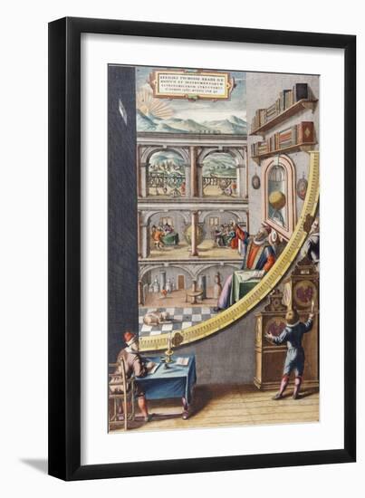 The Astronomer Tycho Brahe (1546-1601), Aged 40, with Astronomical Instruments, 1587-Johannes Blaeu-Framed Giclee Print