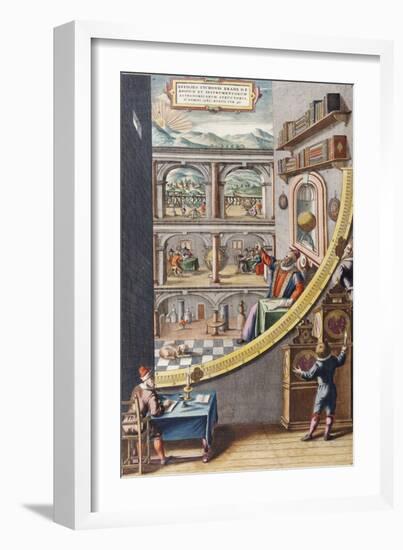 The Astronomer Tycho Brahe (1546-1601), Aged 40, with Astronomical Instruments, 1587-Johannes Blaeu-Framed Giclee Print