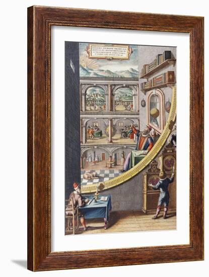 The Astronomer Tycho Brahe (1546-1601), Aged 40, with Astronomical Instruments, 1587-Johannes Blaeu-Framed Giclee Print