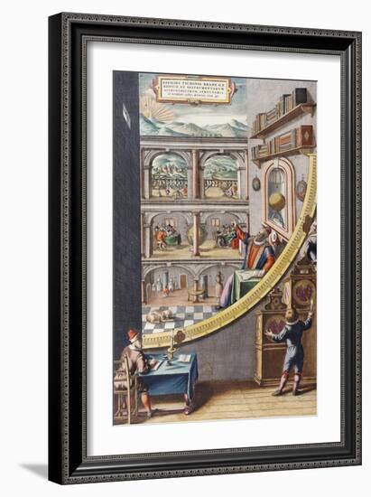 The Astronomer Tycho Brahe (1546-1601), Aged 40, with Astronomical Instruments, 1587-Johannes Blaeu-Framed Giclee Print