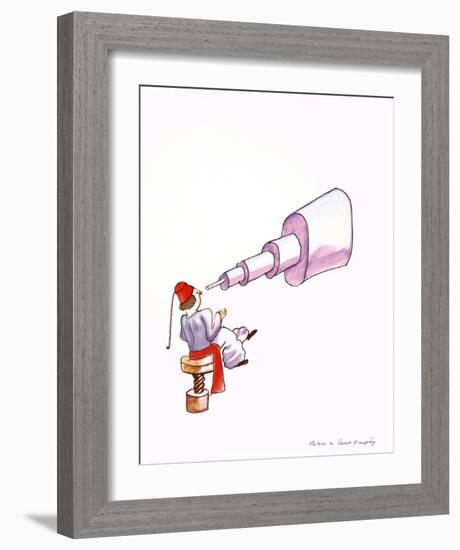 The Astronomer-Antoine de Saint-Exupéry-Framed Art Print