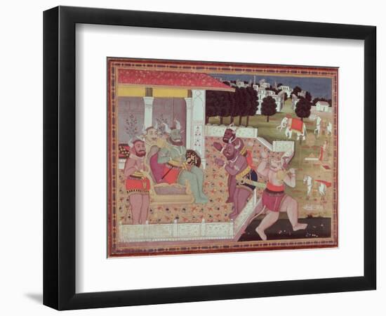 The Asura Kumbha and His Court of Demons, circa 1800-null-Framed Giclee Print