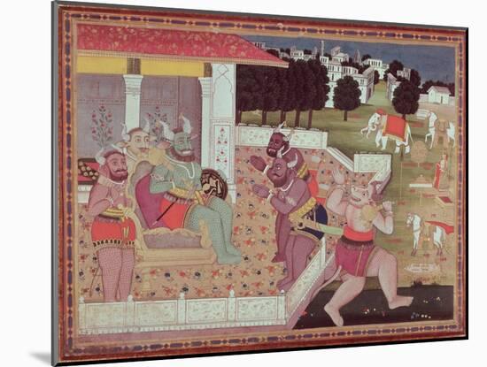 The Asura Kumbha and His Court of Demons, circa 1800-null-Mounted Giclee Print