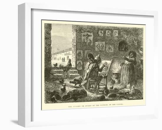 The Atelier or Studio of the Raphael of the Cancha-Édouard Riou-Framed Giclee Print