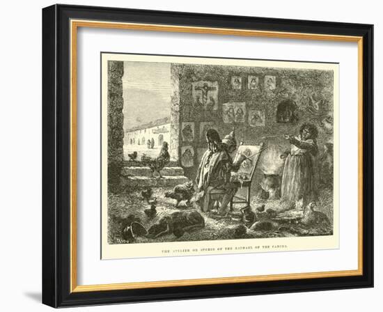 The Atelier or Studio of the Raphael of the Cancha-Édouard Riou-Framed Giclee Print