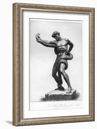 The Athlete Wrestling with a Python, C1880-1882-A Gilbert-Framed Giclee Print