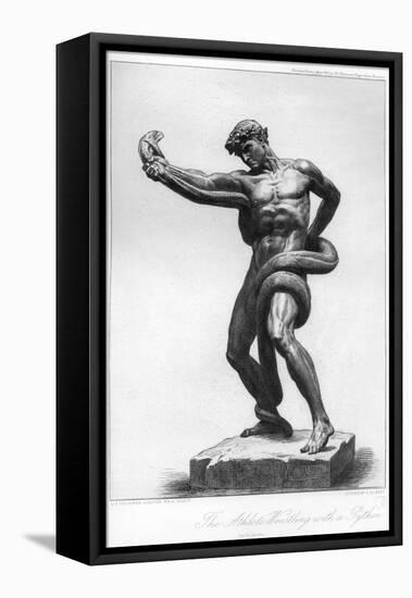 The Athlete Wrestling with a Python, C1880-1882-A Gilbert-Framed Premier Image Canvas