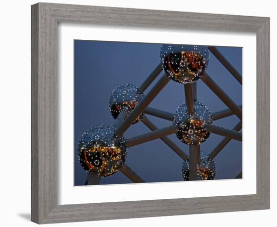 The Atomium Monument in Brussels, Built for Expo '58, the 1958 Brussels World's Fair, Belgium-David Bank-Framed Photographic Print