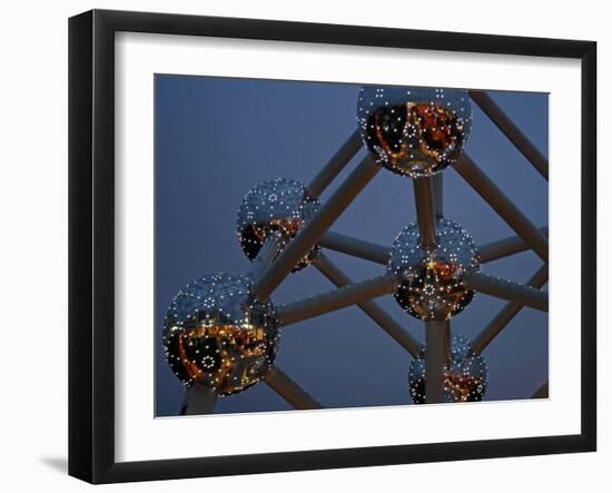 The Atomium Monument in Brussels, Built for Expo '58, the 1958 Brussels World's Fair, Belgium-David Bank-Framed Photographic Print