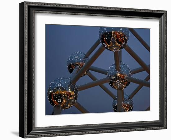 The Atomium Monument in Brussels, Built for Expo '58, the 1958 Brussels World's Fair, Belgium-David Bank-Framed Photographic Print