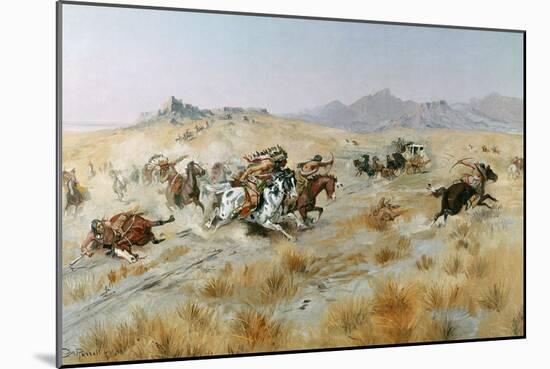 The Attack, 1897-Charles Marion Russell-Mounted Giclee Print