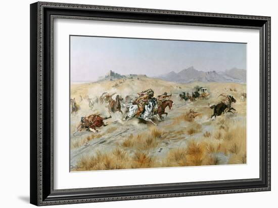 The Attack, 1897-Charles Marion Russell-Framed Giclee Print