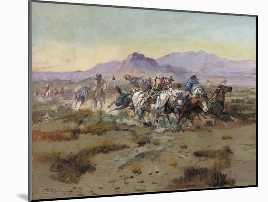 The Attack, 1900-Charles Marion Russell-Mounted Giclee Print