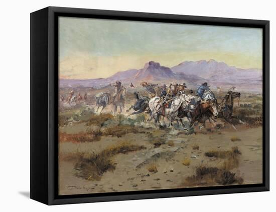 The Attack, 1900-Charles Marion Russell-Framed Premier Image Canvas