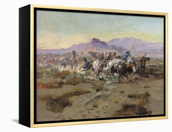 The Attack, 1900-Charles Marion Russell-Framed Premier Image Canvas