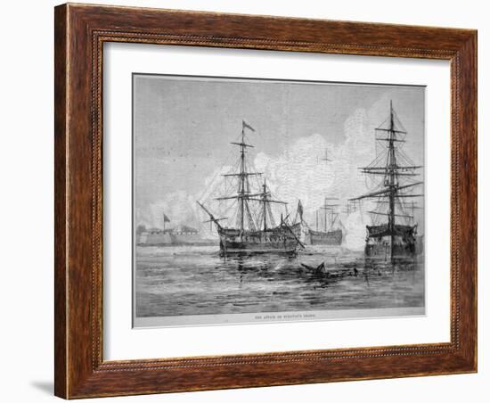 The Attack on Sullivan's Island, June 28th 1776-American School-Framed Giclee Print