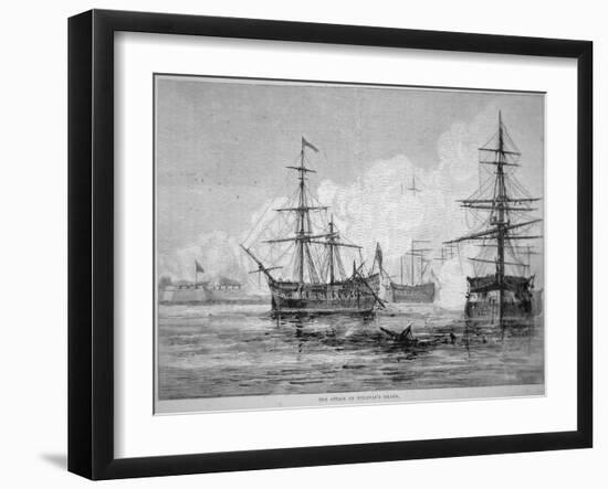 The Attack on Sullivan's Island, June 28th 1776-American School-Framed Giclee Print