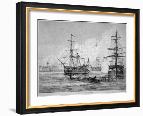 The Attack on Sullivan's Island, June 28th 1776-American School-Framed Giclee Print