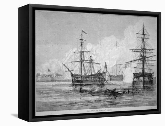The Attack on Sullivan's Island, June 28th 1776-American School-Framed Premier Image Canvas