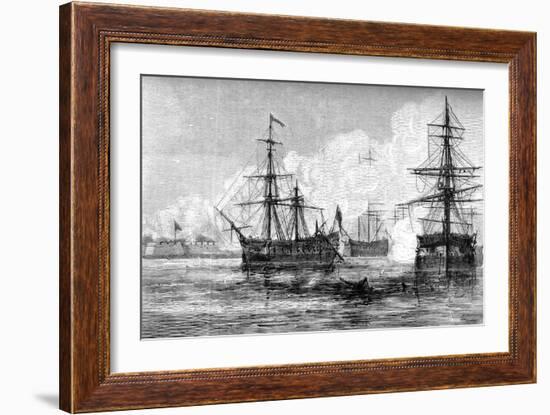 The Attack on Sullivan's Island, South Carolina, 1776-null-Framed Giclee Print