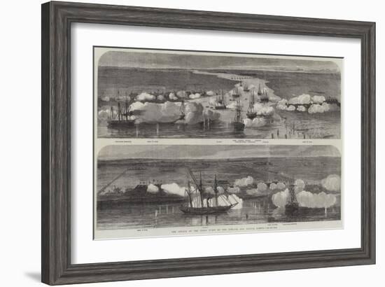 The Attack on the Peiho Forts by the English and French Fleets-null-Framed Giclee Print