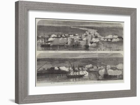 The Attack on the Peiho Forts by the English and French Fleets-null-Framed Giclee Print