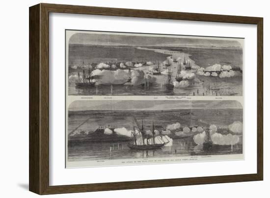 The Attack on the Peiho Forts by the English and French Fleets-null-Framed Giclee Print