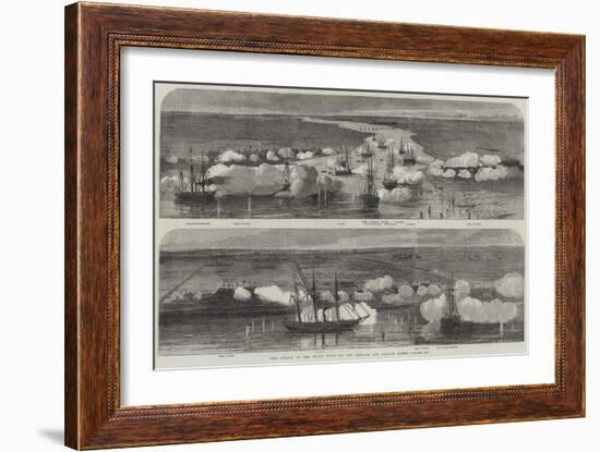 The Attack on the Peiho Forts by the English and French Fleets-null-Framed Giclee Print