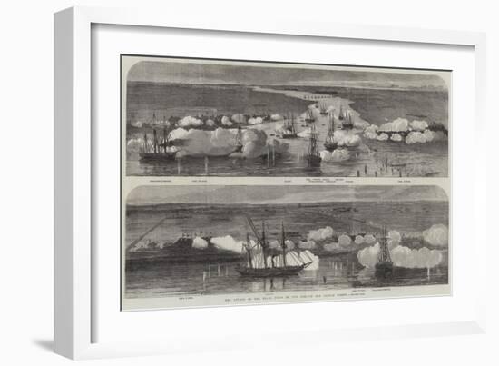 The Attack on the Peiho Forts by the English and French Fleets-null-Framed Giclee Print