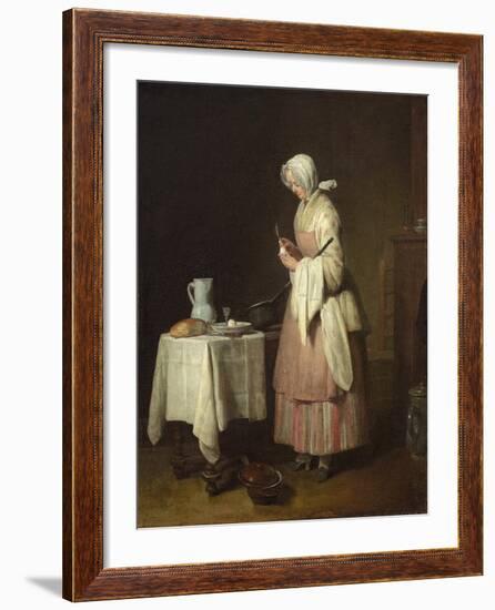 The Attentive Nurse, circa 1738-Jean-Baptiste Simeon Chardin-Framed Giclee Print