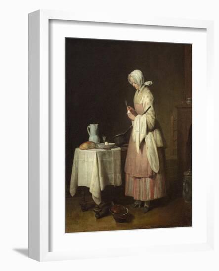 The Attentive Nurse, circa 1738-Jean-Baptiste Simeon Chardin-Framed Giclee Print