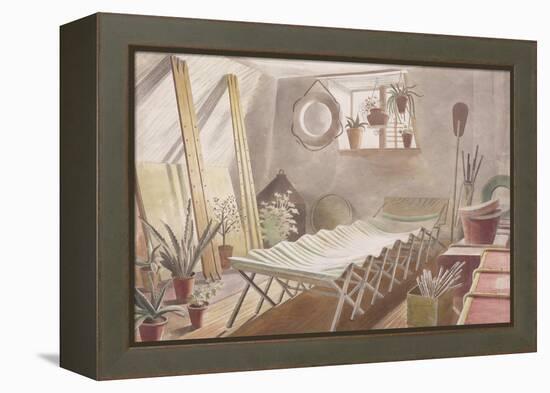 The Attic Bedroom, Brick House, Great Bardfield-Eric Ravilious-Framed Premier Image Canvas