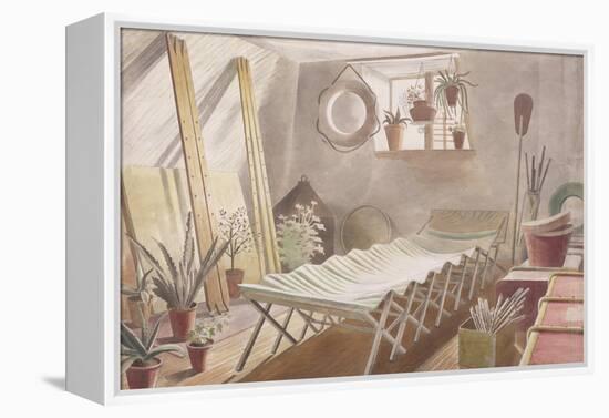 The Attic Bedroom, Brick House, Great Bardfield-Eric Ravilious-Framed Premier Image Canvas