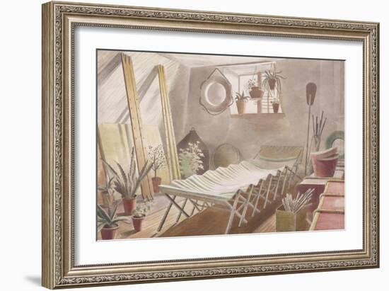 The Attic Bedroom, Brick House, Great Bardfield-Eric Ravilious-Framed Giclee Print