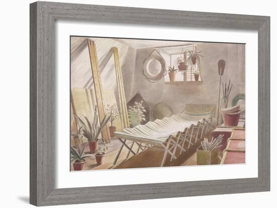 The Attic Bedroom, Brick House, Great Bardfield-Eric Ravilious-Framed Giclee Print