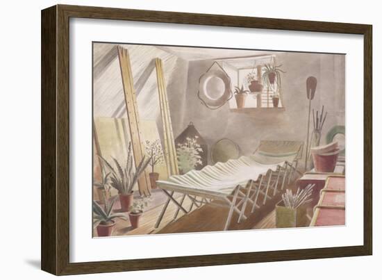 The Attic Bedroom, Brick House, Great Bardfield-Eric Ravilious-Framed Giclee Print