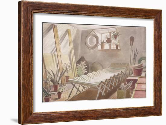 The Attic Bedroom, Brick House, Great Bardfield-Eric Ravilious-Framed Giclee Print