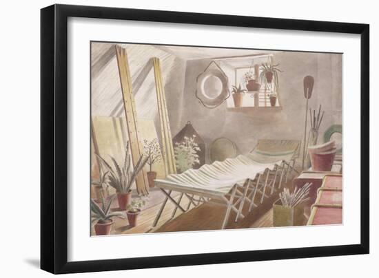 The Attic Bedroom, Brick House, Great Bardfield-Eric Ravilious-Framed Giclee Print