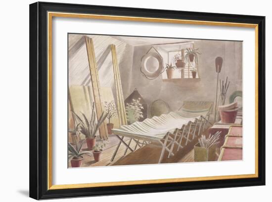 The Attic Bedroom, Brick House, Great Bardfield-Eric Ravilious-Framed Giclee Print