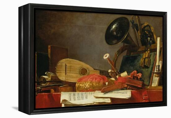 The Attributes of Music-Jean-Baptiste Simeon Chardin-Framed Premier Image Canvas