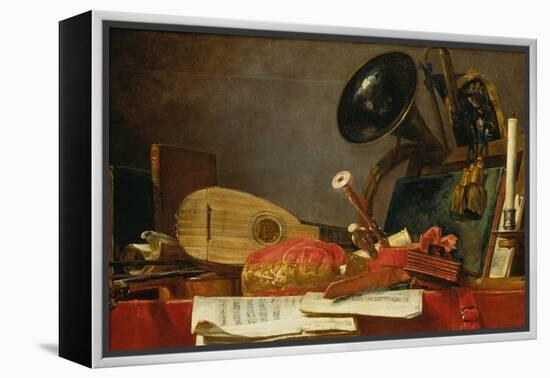 The Attributes of Music-Jean-Baptiste Simeon Chardin-Framed Premier Image Canvas