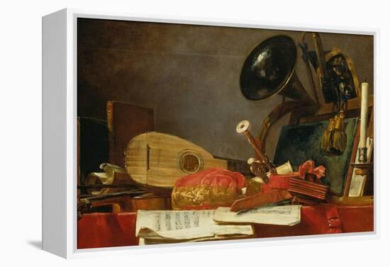 The Attributes of Music-Jean-Baptiste Simeon Chardin-Framed Premier Image Canvas