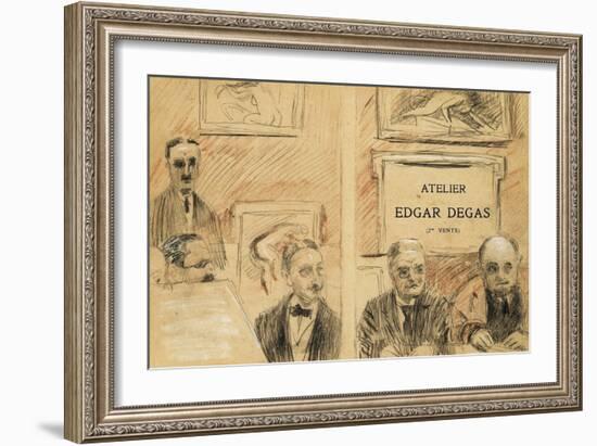 The Auctioneers at the Edgar Degas Studio Sale of December 1918-Paul Cesar Helleu-Framed Giclee Print