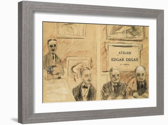 The Auctioneers at the Edgar Degas Studio Sale of December 1918-Paul Cesar Helleu-Framed Giclee Print