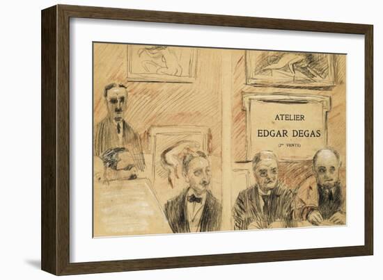 The Auctioneers at the Edgar Degas Studio Sale of December 1918-Paul Cesar Helleu-Framed Giclee Print