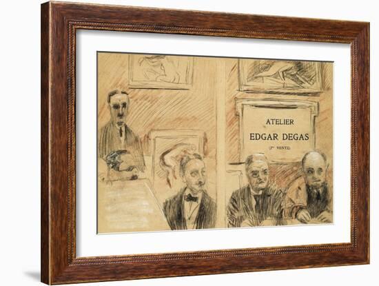 The Auctioneers at the Edgar Degas Studio Sale of December 1918-Paul Cesar Helleu-Framed Giclee Print