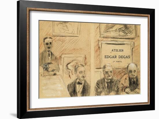 The Auctioneers at the Edgar Degas Studio Sale of December 1918-Paul Cesar Helleu-Framed Giclee Print