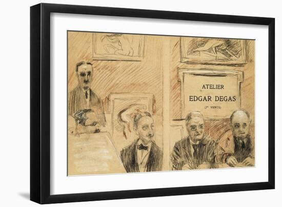 The Auctioneers at the Edgar Degas Studio Sale of December 1918-Paul Cesar Helleu-Framed Giclee Print